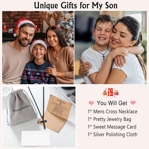 Cross Necklace for Son from Mom / Dad